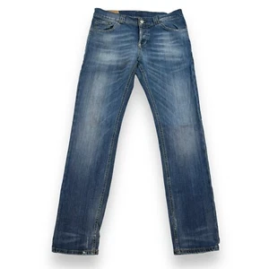 Dondup Jeans Mens W32xL31 Blue Distressed Regular Straight Made In Italy - Picture 1 of 13