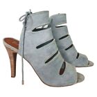SEYCHELLES Baby Blue Suede "Play Along" Gladiator Stiletto Heels Size 8