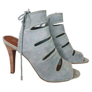 SEYCHELLES Baby Blue Suede "Play Along" Gladiator Stiletto Heels Size 8 - Picture 1 of 8