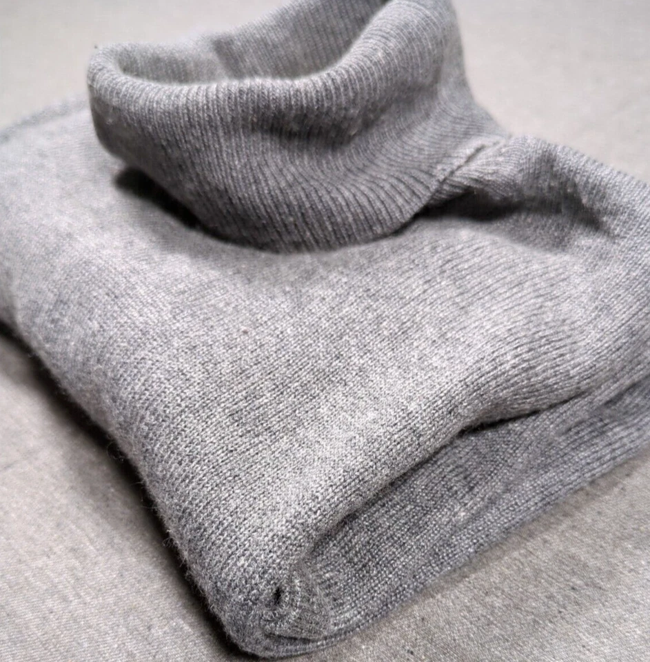 Casual Esquina Seda Cachemira Cuello Alto Mujer Talla L Gris Dinero Antiguo Silencioso Lujo Foto 1 de 4