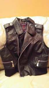 DOLLHOUSE- FAUX LEATHER BIKER VEST- WOMANS LG - Picture 1 of 8