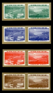 ETICHETTE DA ESPOSIZIONE FRANCOBOLLI ASDA - 1964, IMPERFRATE, SET DI 8 (4 PAIA) - Foto 1 di 2
