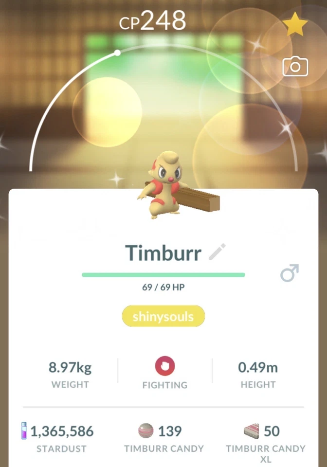 Pokémon Go Shiny Timburr Trade! Registered Or 30 Day Friends! *See Description* - Image 1 of 2