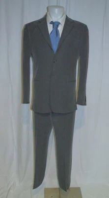 Emporio Armani Flat Front Matte Gray Twill Vintage Three Button Suit 40R - Image 1 of 4