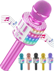 Bluetooth Karaoke Mikrofon mit LED | Lautsprecher & Aufnahme - Bild 1 von 7