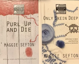 LARGE Print lot (2 - hc) all by Maggie Sefton knitting mystery - Imagen 1 de 2