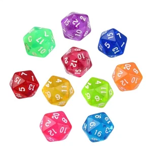 10 dados D20 opacos dados de veinte caras para juego de mesa acrílico color mezclado - Imagen 1 de 12
