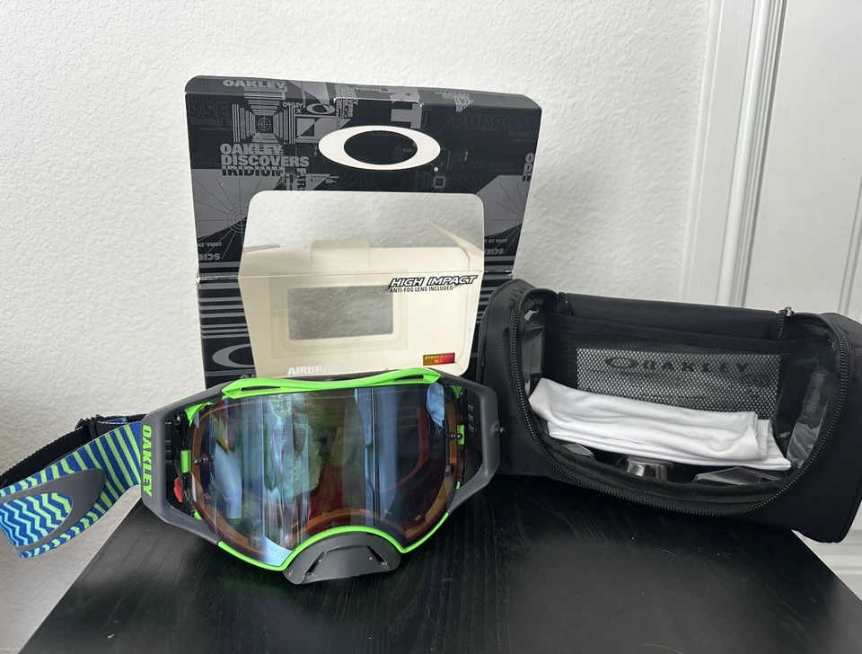 Gafas de bicicleta Oakley Airbrake MX MTB Signature verde neón/azul Prizm MX zafiro Foto 1 de 4