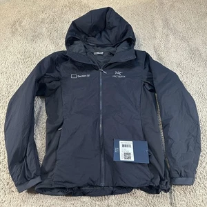 Arcteryx Jacket Womens Medium Black Atom LT Hoody Section 32 Logo Hooded - Picture 1 of 18