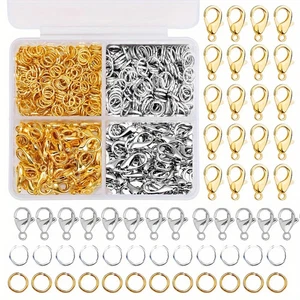 1set Lobster Clasps Jump Rings Gold Silver Box Set DIY Bracelet Necklace Making - Picture 1 of 21