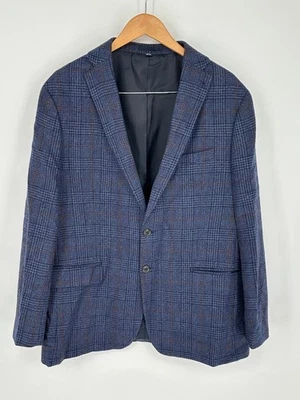 Jos A Bank 1905 Sport Coat Blazer Mens 46R Purple Blue Plaid Wool Tailored Fit - Image 1 of 4