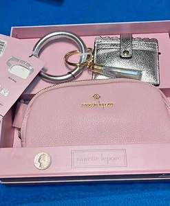 Nannette Lapore Pink Belt Bag Bracelet Card Case and Keyring NWT - Picture 1 of 4
