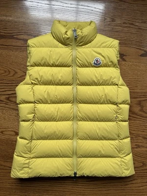 Authentic Moncler Ghany Gilet Down Puffer Vest Size 2 Chartreuse Yellow  - Image 1 of 4