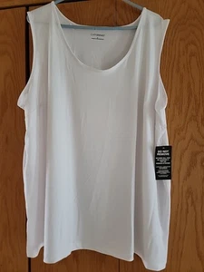 CATHERINES TANK 2X 22/24W White stretch sleeveless  Tunic NEW - Picture 1 of 3