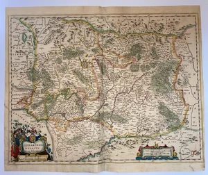 FRANCE LORRAINE 1630 JOHANNES JANSSONIUS LARGE ANTIQUE MAP 17TH CENTURY - Picture 1 of 13