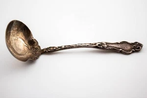 ANTIKER VIKTORIANISCHER STERLINGSILBER SCHÖPFKELLE LÖFFEL - Bild 1 von 2