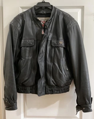 FIRSTGEAR MOTORCYCLE BLACK LEATHER JACKET Men’s size L - Image 1 of 4
