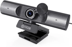 Webcam avec Microphone et Haut-Parleur, Caméra Web 1080P pour Ordinateur de Bureau... - Photo 1/8