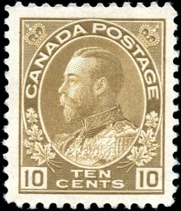 Canada 10c Scott #118 Mint NH F-VF King George V Admiral Stamp - Imagen 1 de 2