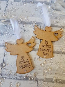 Personalised Christmas Tree Wood Angel Decoration In Loving Memory Gift Memorial - Picture 1 of 6