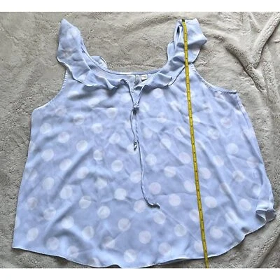 CATO Women's Blue Blouse size 18/20W Polka Dots & Sleeveless Design #7 - Image 1 of 4