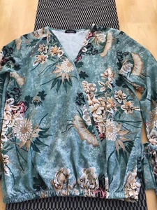 Teal beige floral top by boohoo chest 40 - Picture 1 of 4