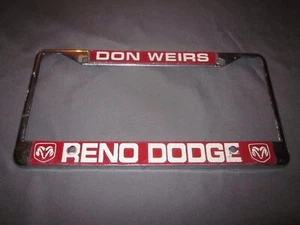 Marco de placa de licencia de metal vintage Don Weirs Reno Dodge - Imagen 1 de 5