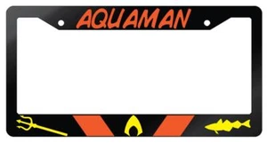 Aquaman Glossy Black Plastic License Plate Frame DC - Bild 1 von 1
