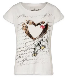 Trachten T - Shirt, Hangowear, M 36 38 Herz hirsch offwhite weiß Anabel Hirsch - Bild 1 von 10