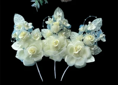 6" maize Silk Corsage Flowers with Pearl Spray price for 3 corsages - Image 1 of 3