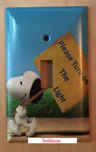 Peanuts Snoopy Turn off the Light Switch Power Outlet Cover Plate Home Decor - Picture 1 of 42