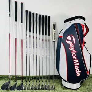TaylorMade R9 Men's Golf Club Set 12 Clubs w/ New Cart Bag Right-Handed - Picture 1 of 10