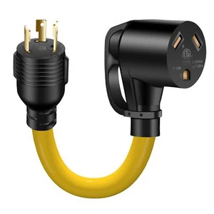 30 Amp 3 Prong RV Generator Adapter Cord Twist Lock, NEMA L5-30P Male to TT-3... - Picture 1 of 7
