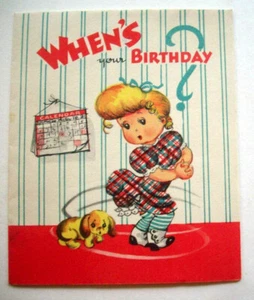 40er Jahre? In der Hundehütte verspätet Geburtstag Grußkarte *A5 - Bild 1 von 3