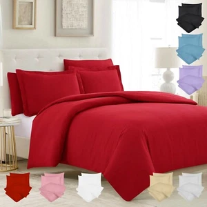 LUXUS BETTUNGSSET FLANNELETTE 100 % BAUMWOLLE GEBÜRSTETE BEDECKUNG KISSENHÜLLE GEFÄRBTE BETTWÄSCHE - Bild 1 von 9