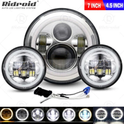 Faro LED 7" + luces de paso para Harley Davidson Softail Deluxe EFI FLSTNI Foto 1 de 4