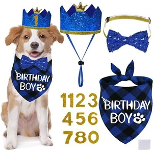 Dog Birthday Party Supplies Multi Size Dog Birthday Hat with Numbers Dog Birt... - Picture 1 of 7