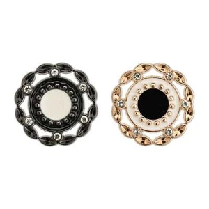 5pcs Elegant Metal Button with Rhinestones for Sewing, Clothing, Crafts, and DIY - Picture 1 of 5