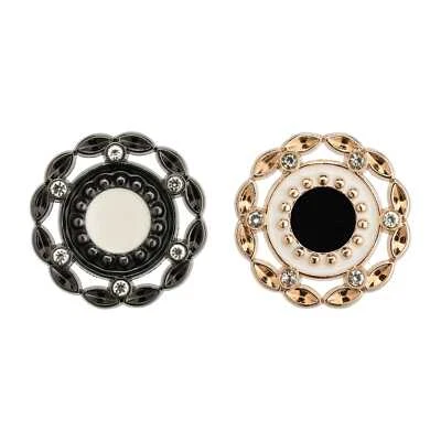 5pcs Elegant Metal Button with Rhinestones for Sewing, Clothing, Crafts, and DIY - Image 1 of 3