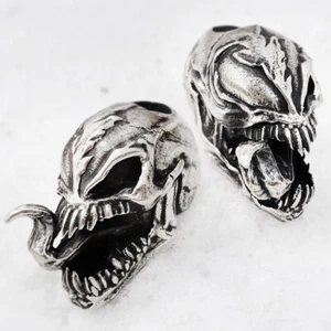 EDC Silber Paracord Perle Perlen Charm GIFTKOPF MASKE für Messer Lanyard CooB - Bild 1 von 1