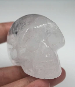 Calavera de cristal tallado cristal transparente de cuarzo 100 g 2" cristal realista curación - Imagen 1 de 2