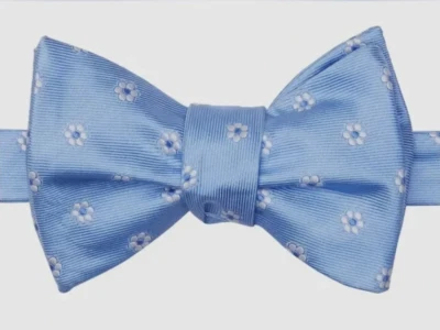 Tommy Hilfiger Men's Adjustable Floral Silk Bow Tie, Blue, One size Foto 1 de 2