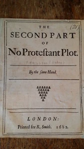 1682 PAMPHLET ROBERT FERGUSON SECOND PART OF NO PROTESTANT PLOY - RYE HOUSE PLOT - Picture 1 of 9