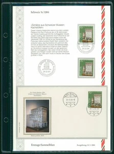 SVIZZERA ETSB 1984/5c FOGLIO DA COLLEZIONE PRIMO GIORNO MUSEO STUFE IN MAIOLICA PRO PATRIA - Foto 1 di 2