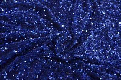 Sequins Stretch Velvet Fabric | Sequins on Plush Spandex Velvet | 60" | Colors | - Image 1 of 2