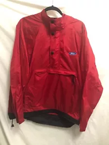 Rojo Ford Anorak Hombres Rompevientos Bolsillos Botón Capucha Talla Grande Swingster - Imagen 1 de 6