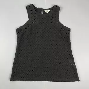 Monsoon Top 8 Black Womens Sleeveless Round Neck Vest Lace - Picture 1 of 16