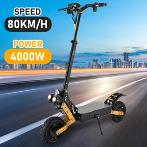 4000W 70-80KM/H Portable Electric Scooter Off Road Dual Motor Foldable E-Bike - Picture 1 of 15