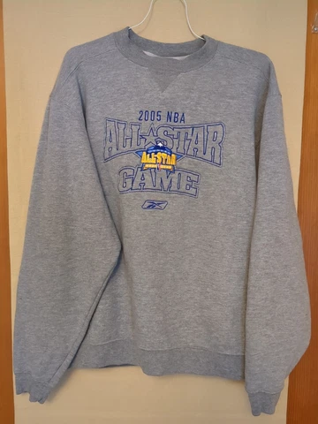 Denver 2005 NBA All-Star Game Gray Reebok Embroidered Sweatshirt Size Medium Cover