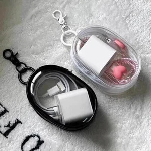 Clear Data Cable Storage Box Travel Organizer Bag for Earphones & USB Cables - Picture 1 of 18